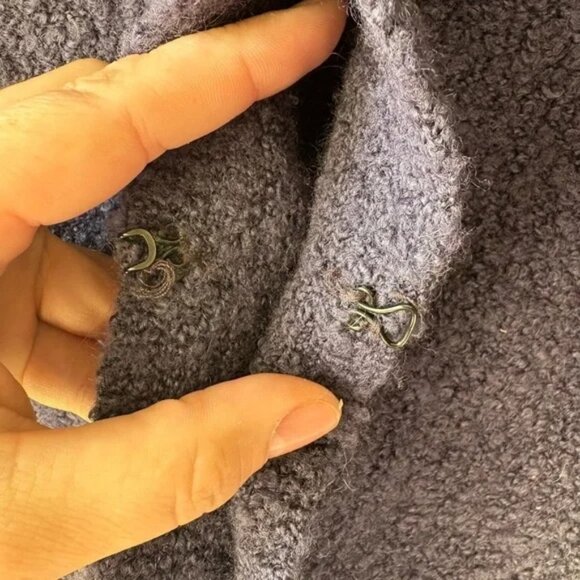 Free People Womens Cardigan Ruffle Fringe Size M Hook & Eye Purple Fringe, wool - Picture 5 of 7